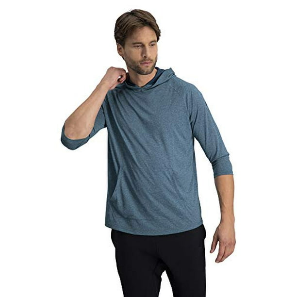 3/4 Sleeve Lightweight Hoodie Men Dry Fit Workout Hoodies for Gym and Running 